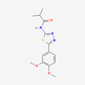 molecular formula C14H17N3O3S B11662644 N-[5-(3,4-dimethoxyphenyl)-1,3,4-thiadiazol-2-yl]-2-methylpropanamide 
