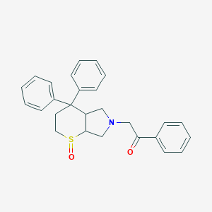 molecular formula C27H27NO2S B116630 Diphenyl-4,4 phenylacetyl-6 oxyde-1 perhydrothiopyrano(2,3-c)pyrrole-(1RS,4aSR,7aSR) [French] CAS No. 146862-51-3