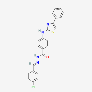 molecular formula C23H17ClN4OS B11663010 N'-[(E)-(4-chlorophenyl)methylidene]-4-[(4-phenyl-1,3-thiazol-2-yl)amino]benzohydrazide 
