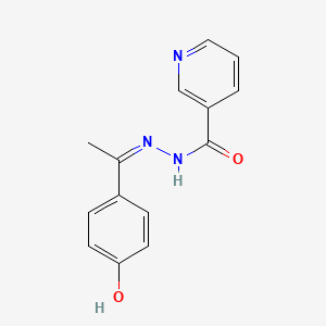 molecular formula C14H13N3O2 B11663236 N'-[(1Z)-1-(4-hydroxyphenyl)ethylidene]pyridine-3-carbohydrazide 