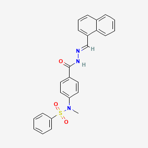 molecular formula C25H21N3O3S B11663256 N-methyl-N-(4-{[(2E)-2-(naphthalen-1-ylmethylidene)hydrazinyl]carbonyl}phenyl)benzenesulfonamide 