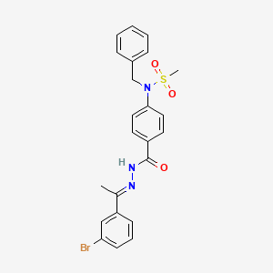 molecular formula C23H22BrN3O3S B11663373 N-benzyl-N-[4-({(2E)-2-[1-(3-bromophenyl)ethylidene]hydrazinyl}carbonyl)phenyl]methanesulfonamide 
