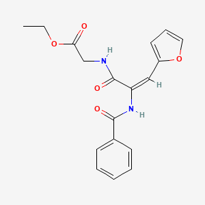 molecular formula C18H18N2O5 B11663530 Ethyl 2-[(2E)-3-(furan-2-YL)-2-(phenylformamido)prop-2-enamido]acetate 