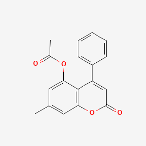 molecular formula C18H14O4 B11663544 (7-methyl-2-oxo-4-phenylchromen-5-yl) acetate 