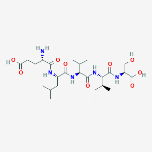 molecular formula C25H45N5O9 B116636 Glutamyl-leucyl-valyl-isoleucyl-serine CAS No. 142525-11-9