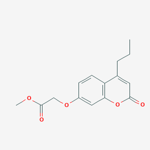 molecular formula C15H16O5 B11663776 methyl 2-((2-oxo-4-propyl-2H-chromen-7-yl)oxy)acetate 