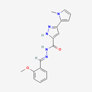 molecular formula C17H17N5O2 B11663876 N'-[(E)-(2-methoxyphenyl)methylidene]-3-(1-methyl-1H-pyrrol-2-yl)-1H-pyrazole-5-carbohydrazide CAS No. 303104-86-1