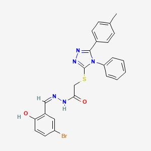 molecular formula C24H20BrN5O2S B11663921 N'-(5-bromo-2-hydroxybenzylidene)-2-{[5-(4-methylphenyl)-4-phenyl-4H-1,2,4-triazol-3-yl]sulfanyl}acetohydrazide 
