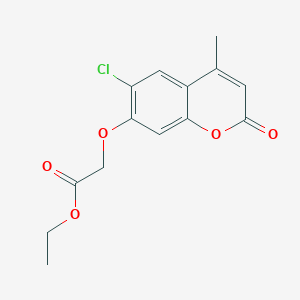 molecular formula C14H13ClO5 B11663995 ethyl [(6-chloro-4-methyl-2-oxo-2H-chromen-7-yl)oxy]acetate 