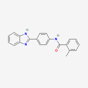 molecular formula C21H17N3O B11664388 N-[4-(1H-benzimidazol-2-yl)phenyl]-2-methylbenzamide 