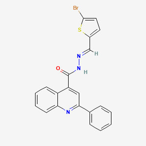 molecular formula C21H14BrN3OS B11664547 N'-[(E)-(5-bromothiophen-2-yl)methylidene]-2-phenylquinoline-4-carbohydrazide 