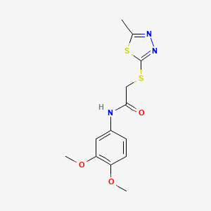 molecular formula C13H15N3O3S2 B11664908 N-(3,4-dimethoxyphenyl)-2-[(5-methyl-1,3,4-thiadiazol-2-yl)sulfanyl]acetamide 