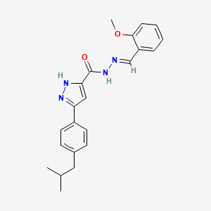 molecular formula C22H24N4O2 B11665115 N'-[(E)-(2-methoxyphenyl)methylidene]-3-[4-(2-methylpropyl)phenyl]-1H-pyrazole-5-carbohydrazide 