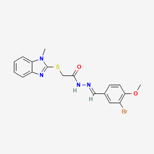 molecular formula C18H17BrN4O2S B11665287 N'-(3-BR-4-Methoxybenzylidene)-2-((1-ME-1H-benzimidazol-2-YL)thio)acetohydrazide 