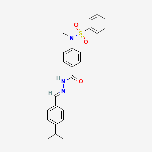 molecular formula C24H25N3O3S B11665385 N-methyl-N-[4-({(2E)-2-[4-(propan-2-yl)benzylidene]hydrazinyl}carbonyl)phenyl]benzenesulfonamide 