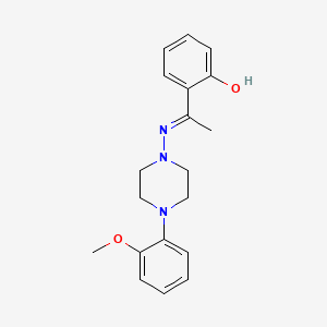 molecular formula C19H23N3O2 B11665575 2-{1-[4-(2-Methoxy-phenyl)-piperazin-1-ylimino]-ethyl}-phenol 