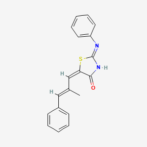molecular formula C19H16N2OS B11665659 (2E,5E)-5-[(2E)-2-methyl-3-phenylprop-2-en-1-ylidene]-2-(phenylimino)-1,3-thiazolidin-4-one 