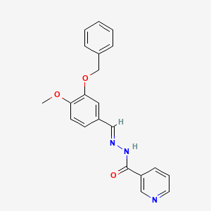 molecular formula C21H19N3O3 B11665702 N'-{(E)-[3-(benzyloxy)-4-methoxyphenyl]methylidene}nicotinohydrazide 