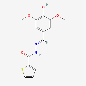 molecular formula C14H14N2O4S B11665785 N'-[(E)-(4-hydroxy-3,5-dimethoxyphenyl)methylidene]thiophene-2-carbohydrazide 