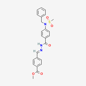 molecular formula C24H23N3O5S B11665804 methyl 4-{(E)-[2-({4-[benzyl(methylsulfonyl)amino]phenyl}carbonyl)hydrazinylidene]methyl}benzoate 