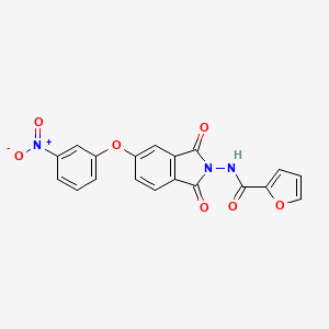 molecular formula C19H11N3O7 B11666162 N-[5-(3-nitrophenoxy)-1,3-dioxo-1,3-dihydro-2H-isoindol-2-yl]furan-2-carboxamide 