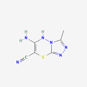 6-amino-3-methyl-5H-[1,2,4]triazolo[3,4-b][1,3,4]thiadiazine-7-carbonitrile