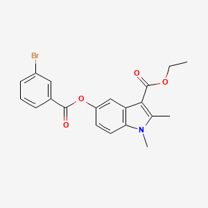molecular formula C20H18BrNO4 B11666340 ethyl 5-(3-bromobenzoyloxy)-1,2-dimethyl-1H-indole-3-carboxylate 