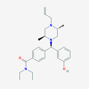molecular formula C27H37N3O2 B116667 4-[(R)-[(2S,5R)-2,5-dimethyl-4-prop-2-enylpiperazin-1-yl]-(3-hydroxyphenyl)methyl]-N,N-diethylbenzamide CAS No. 150428-54-9