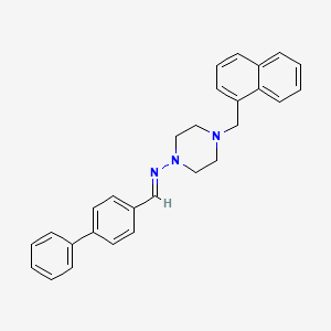 molecular formula C28H27N3 B11666742 N-[(E)-biphenyl-4-ylmethylidene]-4-(naphthalen-1-ylmethyl)piperazin-1-amine CAS No. 303102-34-3