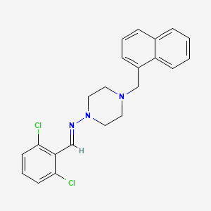 molecular formula C22H21Cl2N3 B11668049 N-(2,6-Dichlorobenzylidene)-4-(1-naphthylmethyl)-1-piperazinamine 