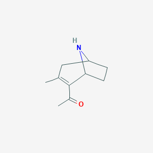 molecular formula C10H15NO B116684 2-Acetyl-3-methyl-8-azabicyclo[3.2.1]oct-2-ene CAS No. 150205-56-4