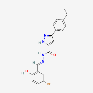 molecular formula C19H17BrN4O2 B11668456 N'-[(E)-(5-bromo-2-hydroxyphenyl)methylidene]-3-(4-ethylphenyl)-1H-pyrazole-5-carbohydrazide 