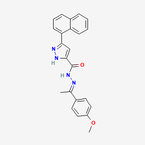 molecular formula C23H20N4O2 B11668706 N'-[(1E)-1-(4-methoxyphenyl)ethylidene]-3-(naphthalen-1-yl)-1H-pyrazole-5-carbohydrazide 
