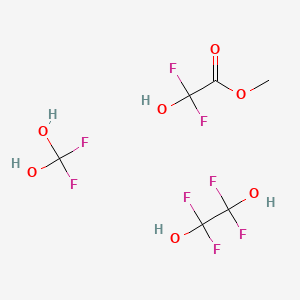 B1166915 Difluoromethanediol;methyl 2,2-difluoro-2-hydroxyacetate;1,1,2,2-tetrafluoroethane-1,2-diol CAS No. 107852-49-3