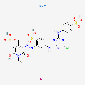 molecular formula C15H21NO4 B1167060 Potassium sodium 5-(5-(4-chloro-6-(4-sulfonatophenylamino)-1,3,5-triazin-2-ylamino)-2-sulfonatophenylazo)-1-ethyl-1,6-dihydro-2-hydroxy-4-methyl-6-oxo-3-pyridinemethanesulfonate CAS No. 111850-26-1