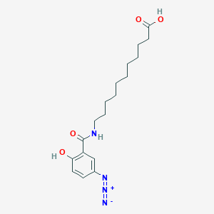molecular formula C18H26N4O4 B116710 11-(5'-Azidosalicylamido)undecanoic acid CAS No. 151059-75-5