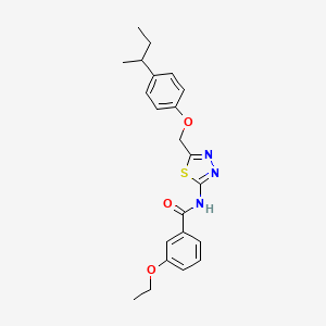 molecular formula C22H25N3O3S B11671096 N-(5-{[4-(butan-2-yl)phenoxy]methyl}-1,3,4-thiadiazol-2-yl)-3-ethoxybenzamide 