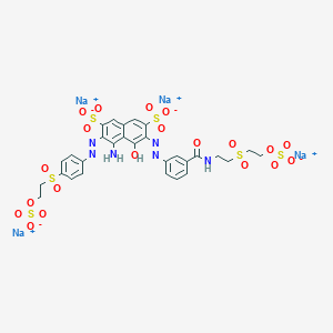 molecular formula C2H7NO5Si B1167173 tetrasodium;5-amino-4-hydroxy-3-[[3-[2-(2-sulfonatooxyethylsulfonyl)ethylcarbamoyl]phenyl]diazenyl]-6-[[4-(2-sulfonatooxyethylsulfonyl)phenyl]diazenyl]naphthalene-2,7-disulfonate CAS No. 116889-78-2