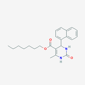 molecular formula C23H28N2O3 B11672521 Heptyl 6-methyl-4-(naphthalen-1-yl)-2-oxo-1,2,3,4-tetrahydropyrimidine-5-carboxylate 