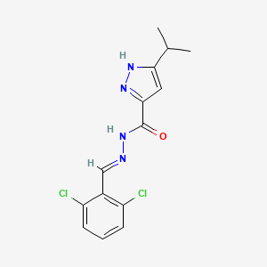 molecular formula C14H14Cl2N4O B11672574 N'-[(E)-(2,6-dichlorophenyl)methylidene]-3-(propan-2-yl)-1H-pyrazole-5-carbohydrazide 