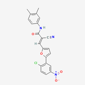 molecular formula C22H16ClN3O4 B11672607 (2E)-3-[5-(2-chloro-5-nitrophenyl)furan-2-yl]-2-cyano-N-(3,4-dimethylphenyl)prop-2-enamide 