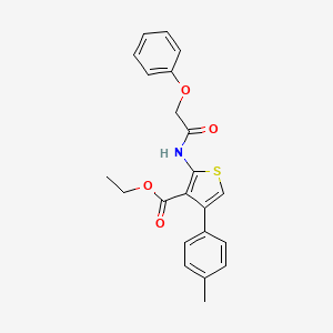 molecular formula C22H21NO4S B11672800 Ethyl 4-(4-methylphenyl)-2-[(phenoxyacetyl)amino]thiophene-3-carboxylate 
