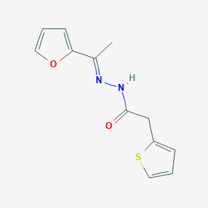 molecular formula C12H12N2O2S B11672831 N'-[(1E)-1-(furan-2-yl)ethylidene]-2-(thiophen-2-yl)acetohydrazide 