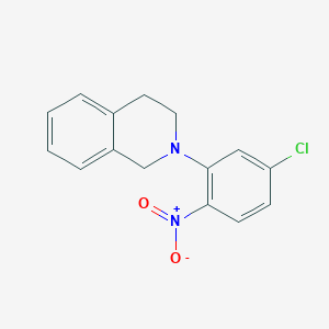 molecular formula C15H13ClN2O2 B11673022 2-(5-Chloro-2-nitrophenyl)-1,2,3,4-tetrahydroisoquinoline 
