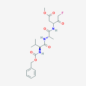 molecular formula C22H30FN3O7 B116732 methyl 5-fluoro-3-[[(2S)-2-[[(2S)-3-methyl-2-(phenylmethoxycarbonylamino)butanoyl]amino]propanoyl]amino]-4-oxopentanoate CAS No. 634911-81-2