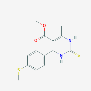molecular formula C15H18N2O2S2 B11673275 Ethyl 6-methyl-4-[4-(methylsulfanyl)phenyl]-2-thioxo-1,2,3,4-tetrahydropyrimidine-5-carboxylate 