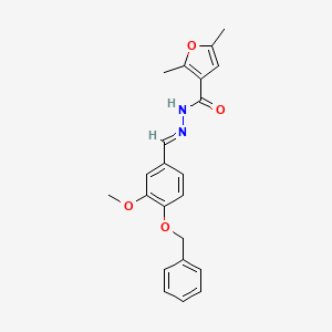 molecular formula C22H22N2O4 B11673462 N'-[(E)-[4-(Benzyloxy)-3-methoxyphenyl]methylidene]-2,5-dimethylfuran-3-carbohydrazide 