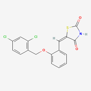 molecular formula C17H11Cl2NO3S B11673472 (E)-5-(2-(2,4-dichlorobenzyloxy)benzylidene)thiazolidine-2,4-dione 