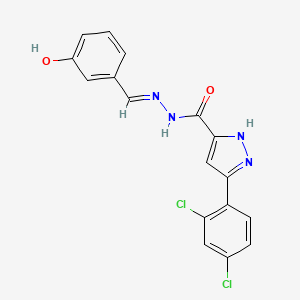 molecular formula C17H12Cl2N4O2 B11673922 3-(2,4-dichlorophenyl)-N'-[(E)-(3-hydroxyphenyl)methylidene]-1H-pyrazole-5-carbohydrazide 