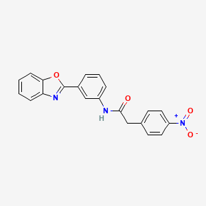 molecular formula C21H15N3O4 B11673964 N-[3-(1,3-benzoxazol-2-yl)phenyl]-2-(4-nitrophenyl)acetamide 